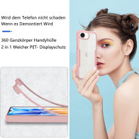 Handyhülle für Apple iPhone 16E – 360° Panzer Case mit Displayschutz Rosa