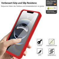 Handyhülle für Apple iPhone 16E – 360° Panzer Case mit Displayschutz Rot