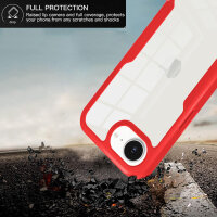 Handyhülle für Apple iPhone 16E – 360° Panzer Case mit Displayschutz Rot