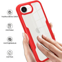 Handyhülle für Apple iPhone 16E – 360° Panzer Case mit Displayschutz Rot