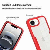 Handyhülle für Apple iPhone 16E – 360° Panzer Case mit Displayschutz Rot