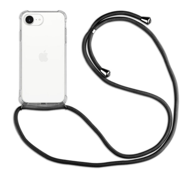 Handykette für Apple iPhone 16E – Handyhülle mit Band Schwarz