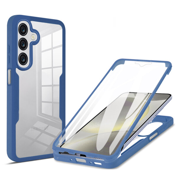 360° Hülle für Samsung Galaxy A26, 360 Grad Handyhülle mit Integriertem Displayschutz in Blau