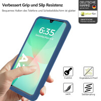 360° Hülle für Samsung Galaxy A26, 360 Grad Handyhülle mit Integriertem Displayschutz in Blau
