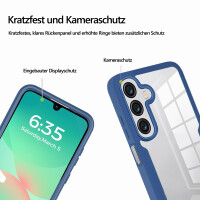 360° Hülle für Samsung Galaxy A26, 360 Grad Handyhülle mit Integriertem Displayschutz in Blau