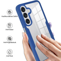 360° Hülle für Samsung Galaxy A26, 360 Grad Handyhülle mit Integriertem Displayschutz in Blau
