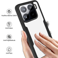 360° Grad Hülle für Xiaomi 15 Handyhülle vollschutz Integriertem Displayschutz in Schwarz