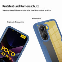 360° Hülle für Poco X7 Pro 5G, 360 Grad Handyhülle mit Integriertem Displayschutz in Blau