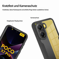 360° Hülle für Poco X7 Pro 5G, 360 Grad Handyhülle mit Integriertem Displayschutz in Schwarz