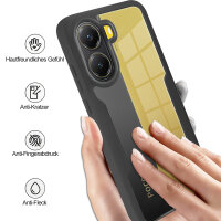 360° Hülle für Poco X7 Pro 5G, 360 Grad Handyhülle mit Integriertem Displayschutz in Schwarz