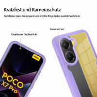 360° Hülle für Poco X7 Pro 5G, 360 Grad Handyhülle mit Integriertem Displayschutz in Lila