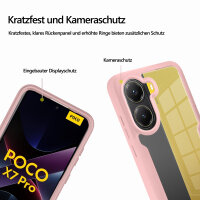 360° Hülle für Poco X7 Pro 5G, 360 Grad Handyhülle mit Integriertem Displayschutz in Rosa