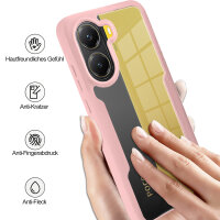 360° Hülle für Poco X7 Pro 5G, 360 Grad Handyhülle mit Integriertem Displayschutz in Rosa