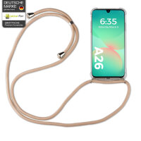 Handykette für Samsung Galaxy A26 Handyhülle mit Band Case TPU Hülle mit Kordel in Beige / Braun