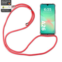 Handykette für Samsung Galaxy A26 Handyhülle mit Band Case TPU Hülle mit Kordel in Rot