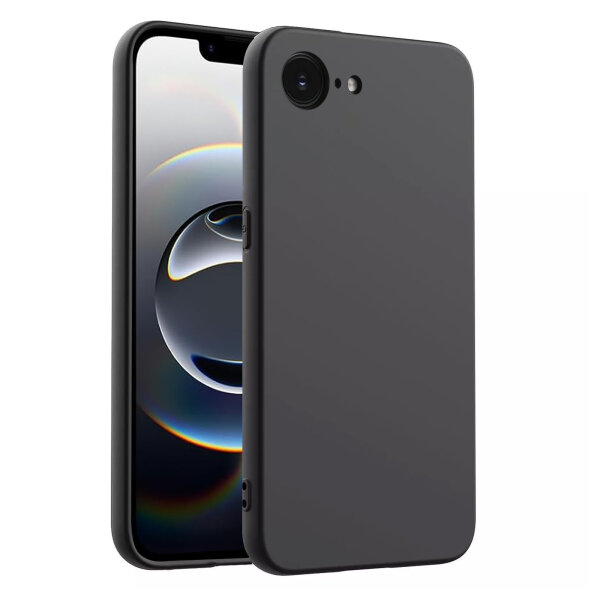 Hülle für Apple iPhone 16E Handyhülle Back Cover Silikon Case Bumper in Schwarz