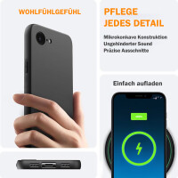 Hülle für Apple iPhone 16E Handyhülle Back Cover Silikon Case Bumper in Schwarz