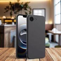Hülle für Apple iPhone 16E Handyhülle Back Cover Silikon Case Bumper in Schwarz