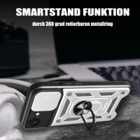 Handyhülle für Apple iPhone 16E – Ring Panzer Case Silber