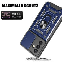 Outdoor Panzer Hülle für Samsung Galaxy A26 mit Kameraschutz Ringhalter Bumper in Blau