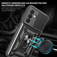 Outdoor Panzer Hülle für Samsung Galaxy A26 mit Kameraschutz Ringhalter Bumper in Schwarz
