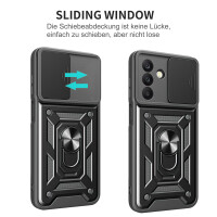 Outdoor Panzer Hülle für Samsung Galaxy A26 mit Kameraschutz Ringhalter Bumper in Schwarz