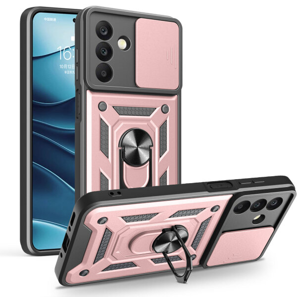 Outdoor Panzer Hülle für Samsung Galaxy A26 mit Kameraschutz Ringhalter Bumper in Rosegold