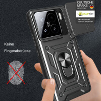 Outdoor Panzer Hülle für Xiaomi 15 Handyhülle Kameraschutz Ringhalter in Schwarz