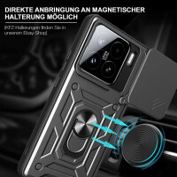 Outdoor Panzer Hülle für Xiaomi 15 Handyhülle Kameraschutz Ringhalter in Schwarz