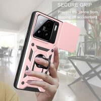 Outdoor Panzer Hülle für Xiaomi 15 Handyhülle Kameraschutz Ringhalter in Rosegold