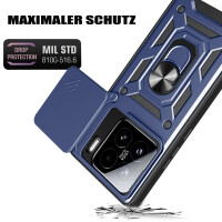 Outdoor Panzer Hülle für Xiaomi 15 Handyhülle Kameraschutz Ringhalter in Blau