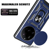 Outdoor Panzer Hülle für Xiaomi 15 Ultra Handyhülle Kameraschutz Ringhalter in Blau