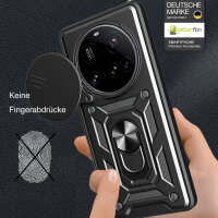 Outdoor Panzer Hülle für Xiaomi 15 Ultra Handyhülle Kameraschutz Ringhalter in Schwarz