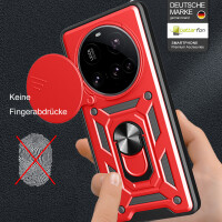 Outdoor Panzer Hülle für Xiaomi 15 Ultra Handyhülle Kameraschutz Ringhalter in Rot