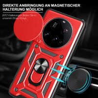 Outdoor Panzer Hülle für Xiaomi 15 Ultra Handyhülle Kameraschutz Ringhalter in Rot