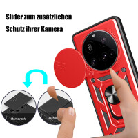 Outdoor Panzer Hülle für Xiaomi 15 Ultra Handyhülle Kameraschutz Ringhalter in Rot