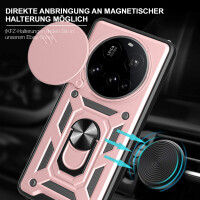 Outdoor Panzer Hülle für Xiaomi 15 Ultra Handyhülle Kameraschutz Ringhalter in Rosegold