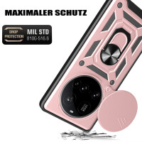 Outdoor Panzer Hülle für Xiaomi 15 Ultra Handyhülle Kameraschutz Ringhalter in Rosegold