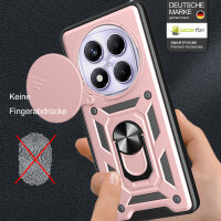 Outdoor Panzer Hülle für Poco X7 Handyhülle Kameraschutz Ringhalter in Rosegold