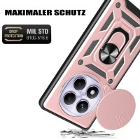 Outdoor Panzer Hülle für Poco X7 Handyhülle Kameraschutz Ringhalter in Rosegold