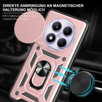 Outdoor Panzer Hülle für Poco X7 Handyhülle Kameraschutz Ringhalter in Rosegold