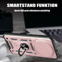 Outdoor Panzer Hülle für Poco X7 Handyhülle Kameraschutz Ringhalter in Rosegold