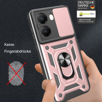 Outdoor Panzer Hülle für Poco X7 Pro 5G Handyhülle Kameraschutz Ringhalter in Rosegold