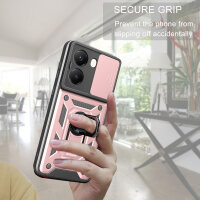 Outdoor Panzer Hülle für Poco X7 Pro 5G Handyhülle Kameraschutz Ringhalter in Rosegold
