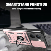 Outdoor Panzer Hülle für Poco X7 Pro 5G Handyhülle Kameraschutz Ringhalter in Rosegold