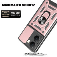 Outdoor Panzer Hülle für Poco X7 Pro 5G Handyhülle Kameraschutz Ringhalter in Rosegold