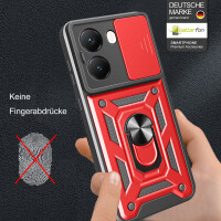 Outdoor Panzer Hülle für Poco X7 Pro 5G Handyhülle Kameraschutz Ringhalter in Rot
