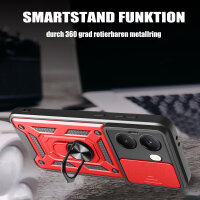 Outdoor Panzer Hülle für Poco X7 Pro 5G Handyhülle Kameraschutz Ringhalter in Rot