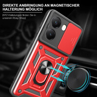 Outdoor Panzer Hülle für Poco X7 Pro 5G Handyhülle Kameraschutz Ringhalter in Rot