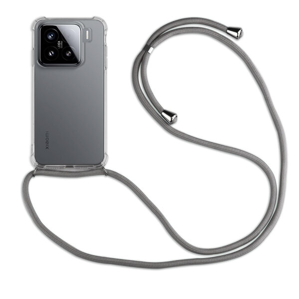 Handykett für Xiaomi 15 Hülle mit Kordel Handyhülle mit Band in Grau